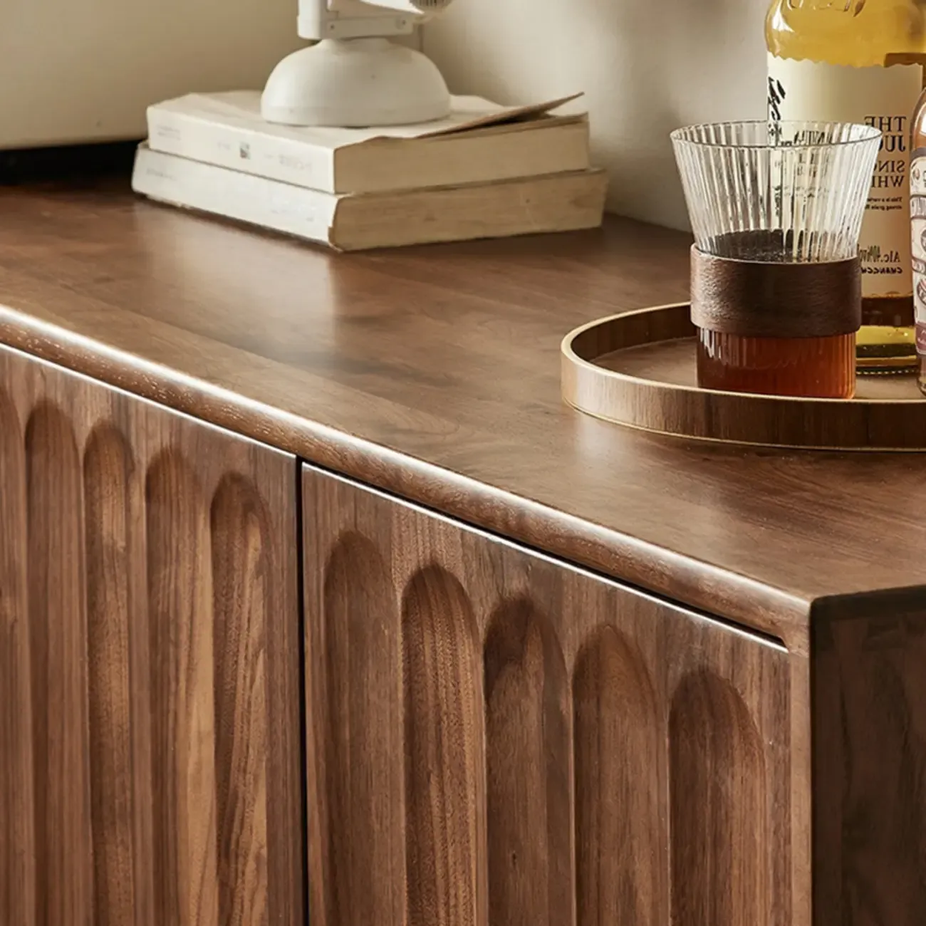 Scandinavian Pine Wood Accent Cabinet in Free-standing