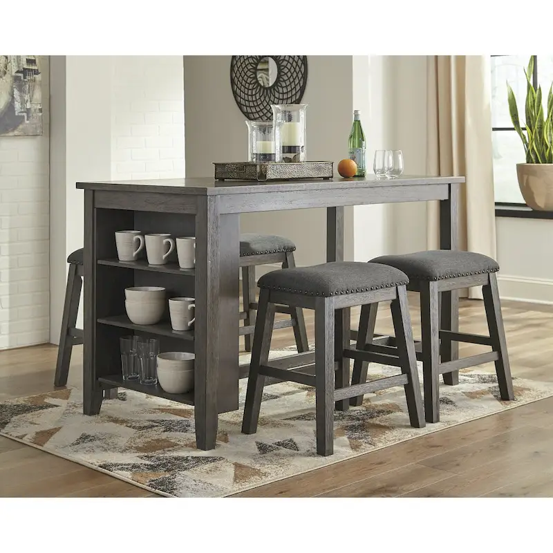 Signature Design by Ashley Caitbrook Gray 5-Piece Counter Height Dining Package
