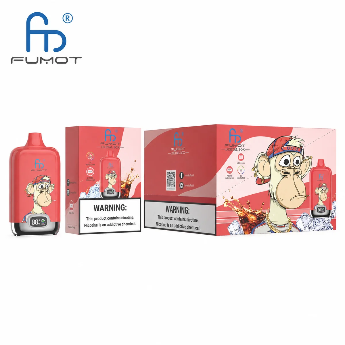Fumot Digital Box 12000 Cola Ice – 10er-Displaybox mit Einweg-Vape und Einzelpackung
