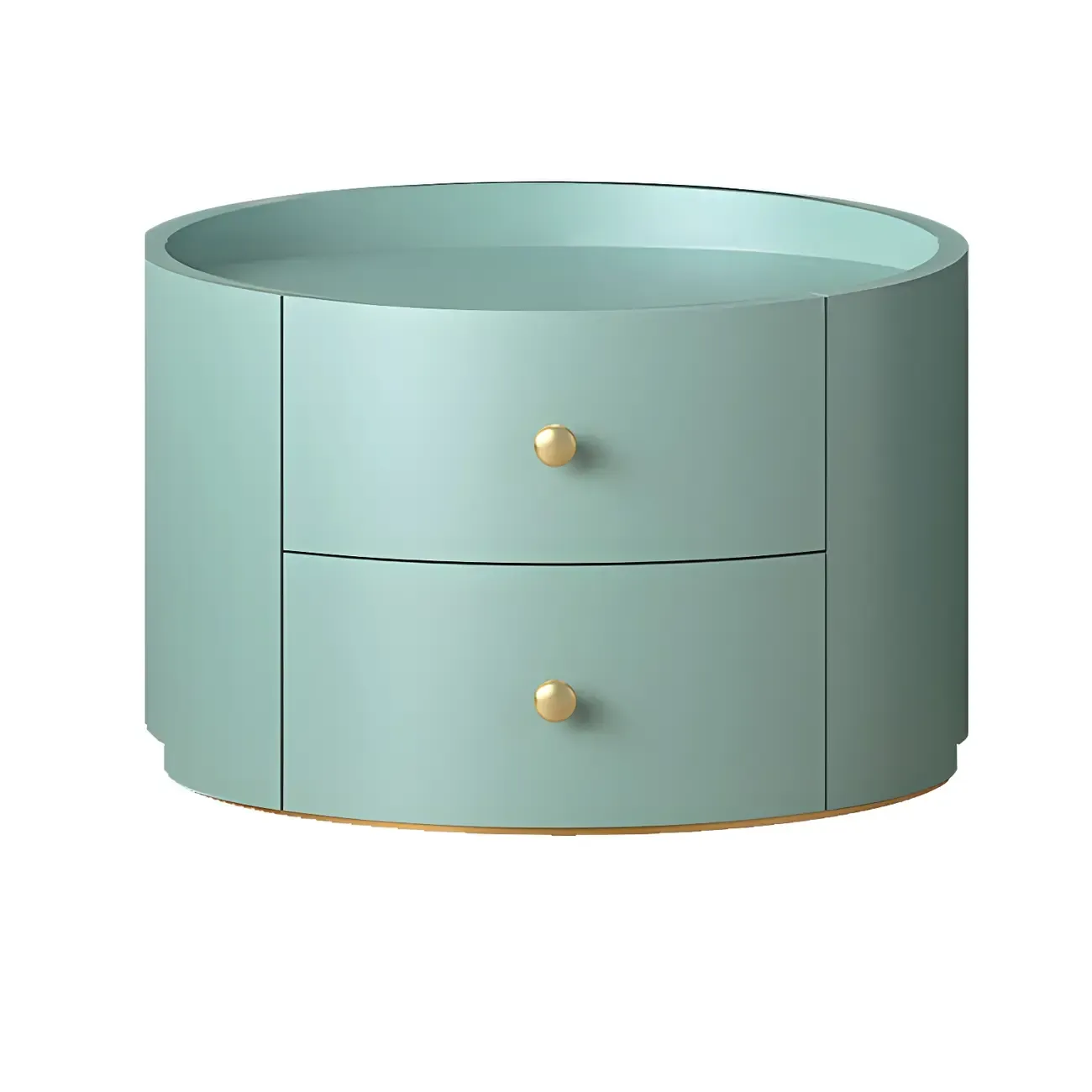 Glam Manufactured Wood Round 2-Drawer Nightstand