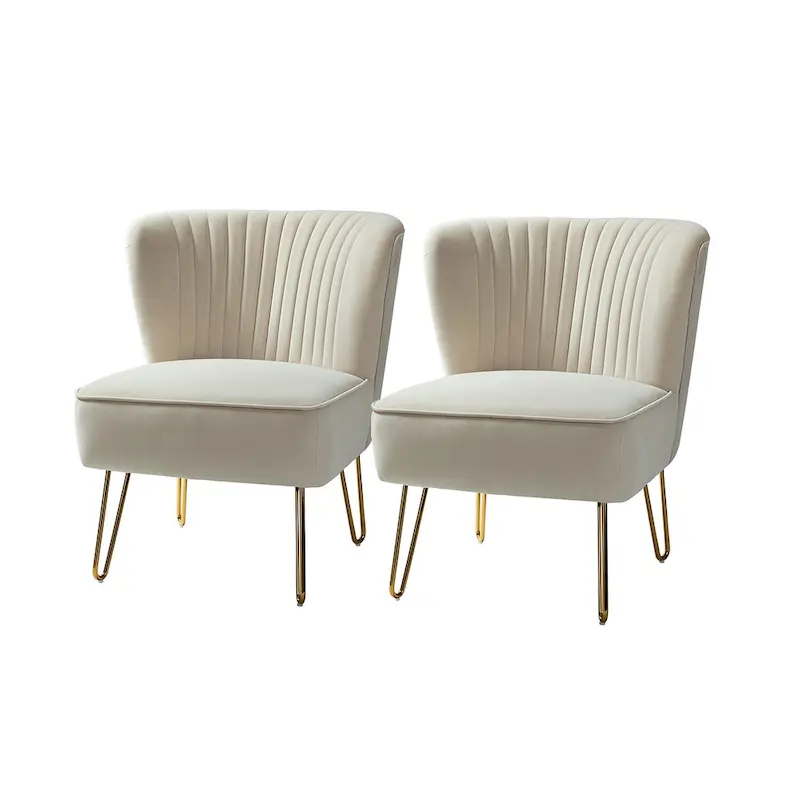 Barto Upholstered Side Chair with Tufted Back Set of 2 by HULALA HOME