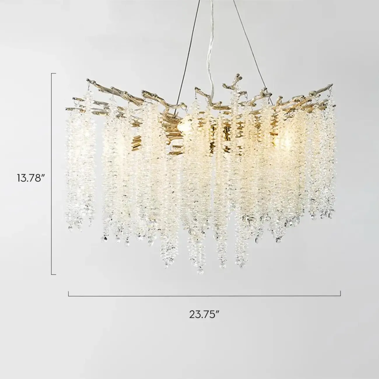 Modern 6-Light Branch Style Crystal Beaded Chandelier