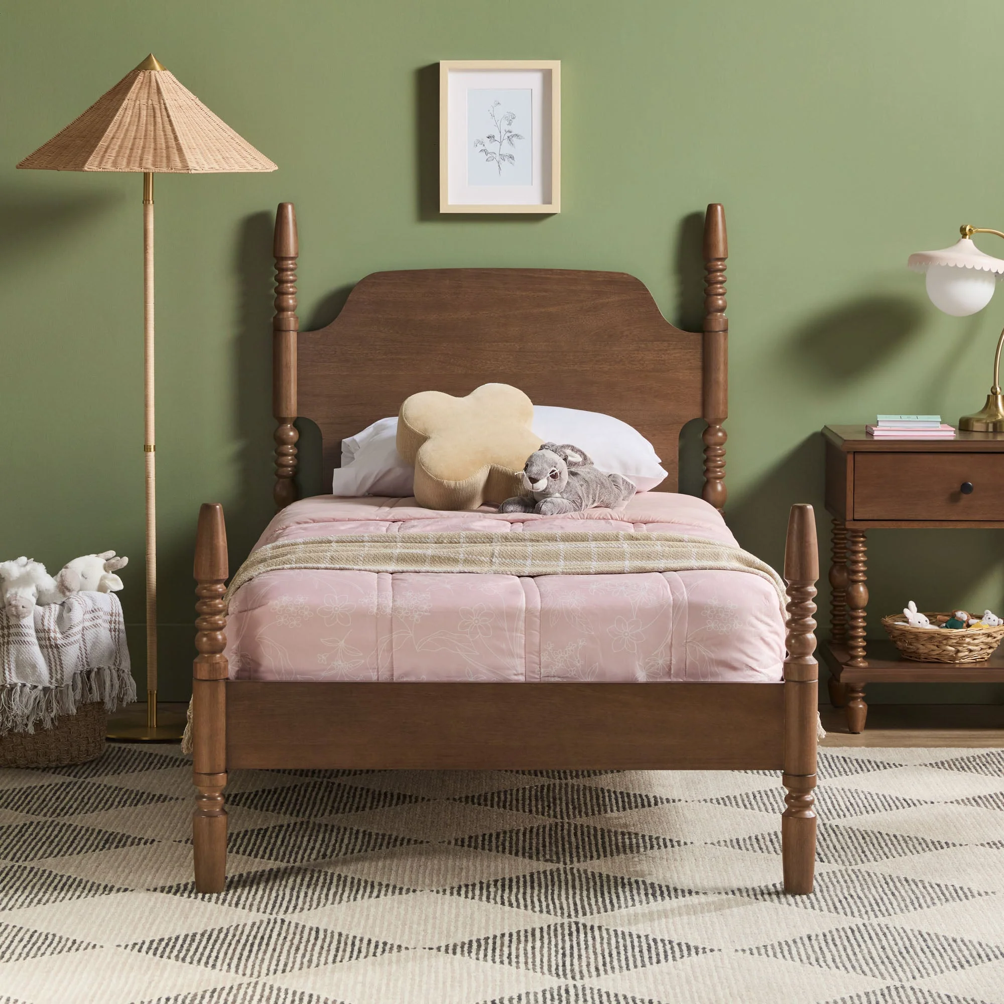 Traditional Vivienne Easy Assembly Solid Wood Twin Bedframe