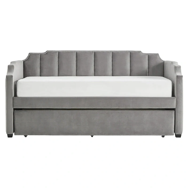 Chareau Glam Grey Velvet Daybed by iNSPIRE Q Modern