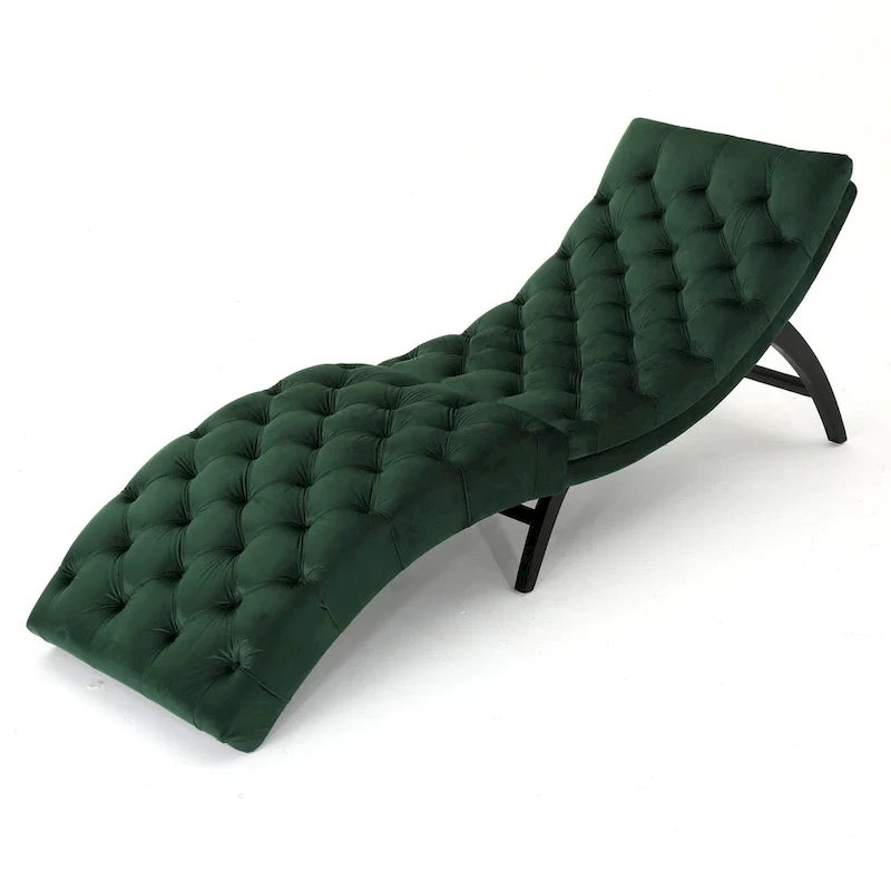 Garret Tufted Velvet Chaise Lounge by Christopher Knight Home