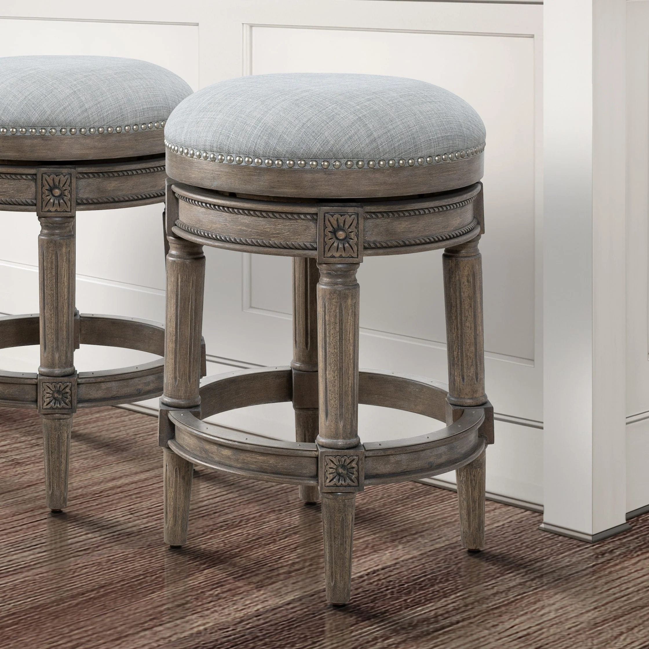 New Ridge Home Goods Chapman Backless Swivel 26 Counter-Height Bar Stool - Counter Height