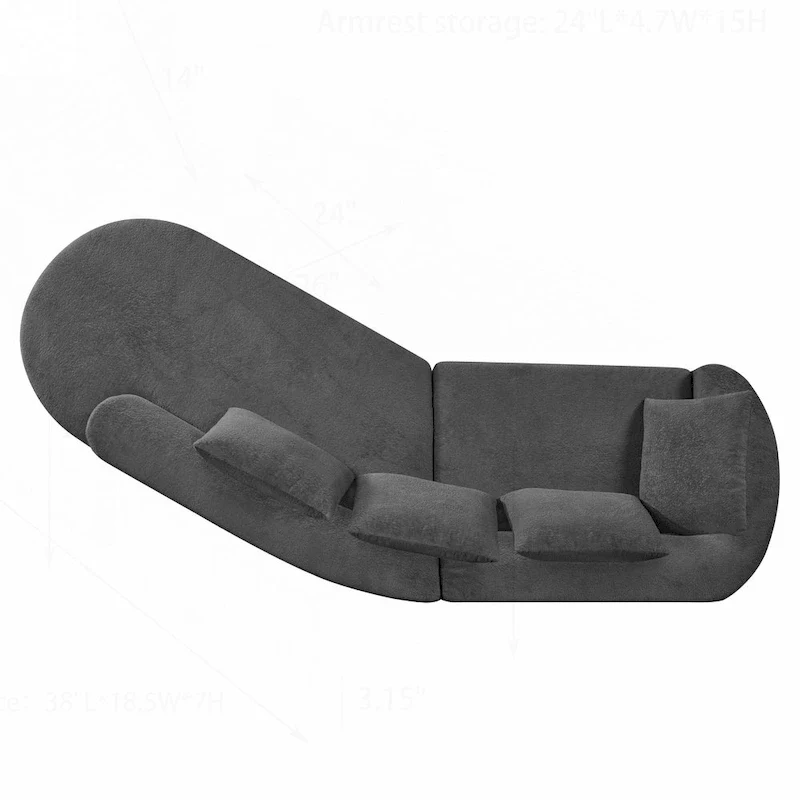Modern Curved Sectional Sofa with High-Quality Upholstery and Spacious Seating