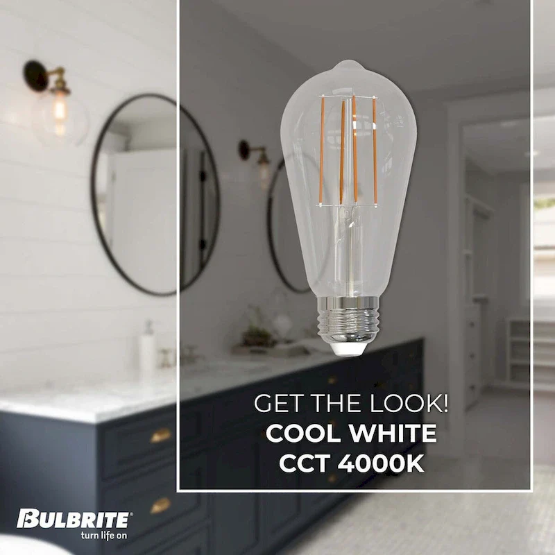 Bulbrite Pack of (8) 7 Watt Dimmable Clear Filament ST18 Medium (E26) LED Bulb