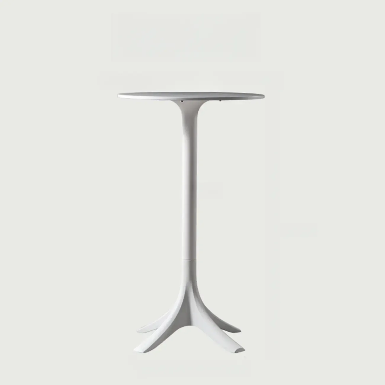 White Round Acrylic Tall Bistro Table Pedestal Base