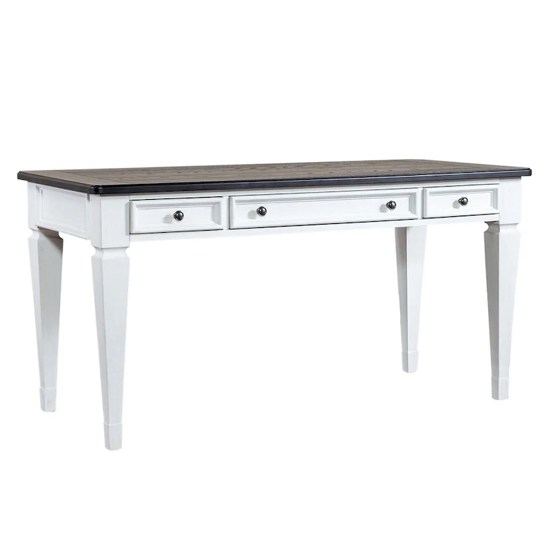Allyson Park Wirebrushed White Charcoal Writing Desk