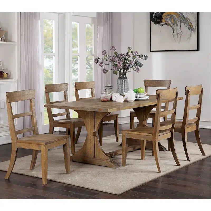 Furniture of America Badri Rustic 76-inch Solid Wood Dining Table