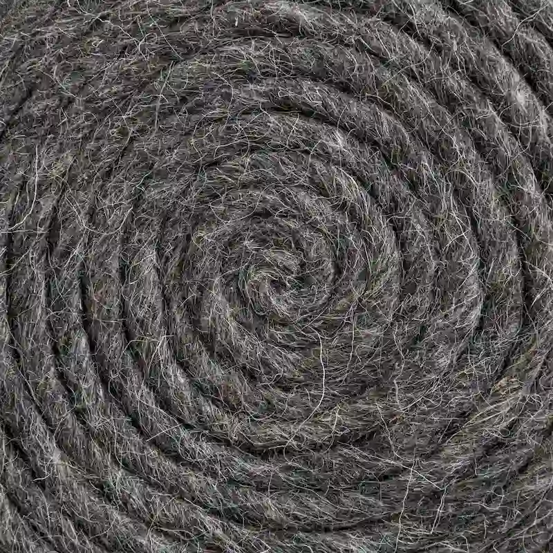 Mercana Allium Brown Woven Wool Round Pouf