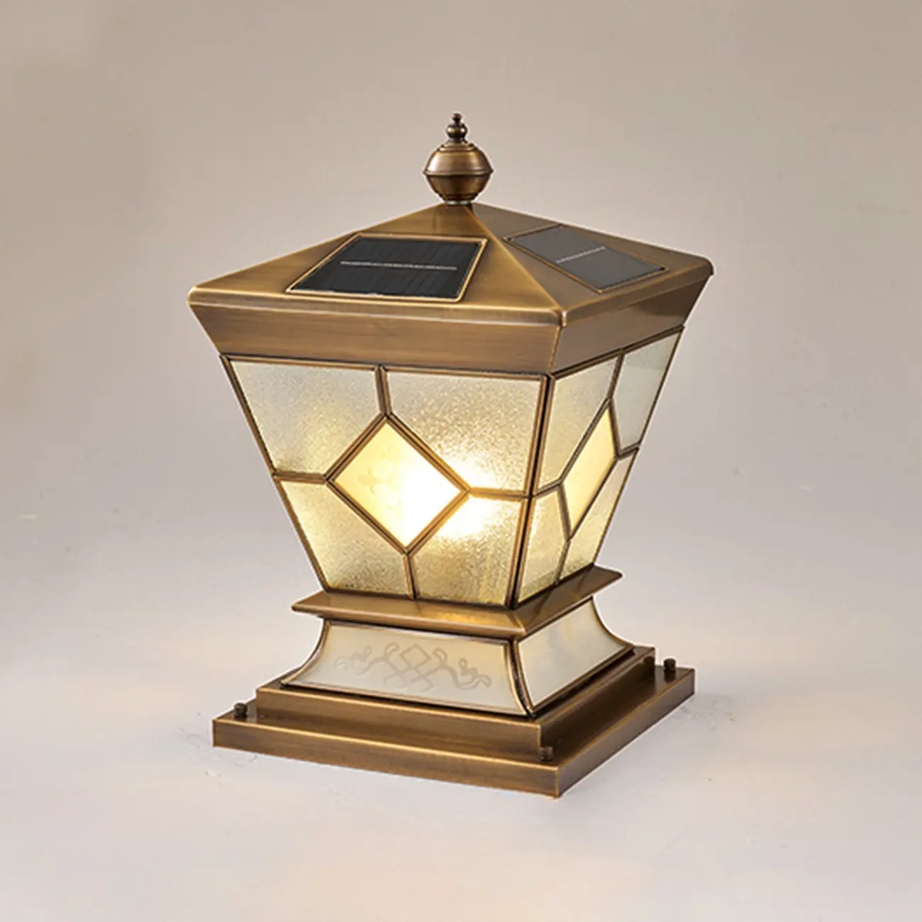 Vintage Bronze Solar Square Outdoor Post Lights