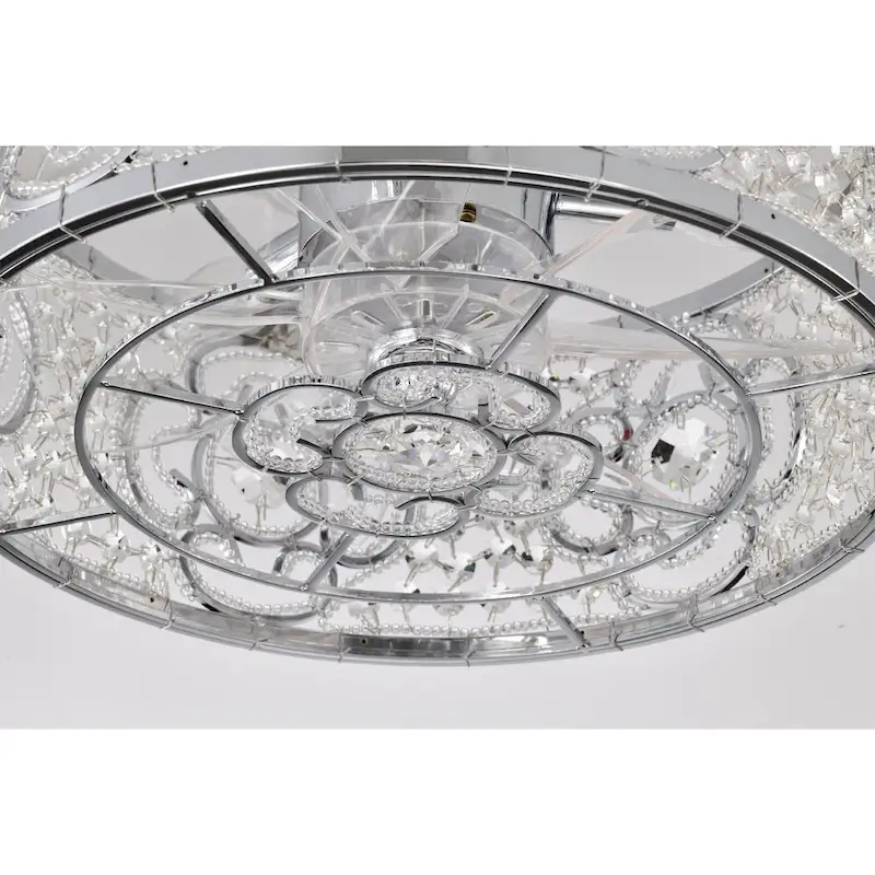 Ralph 15 Inch Chrome Polish Crystal Fandelier - N/A