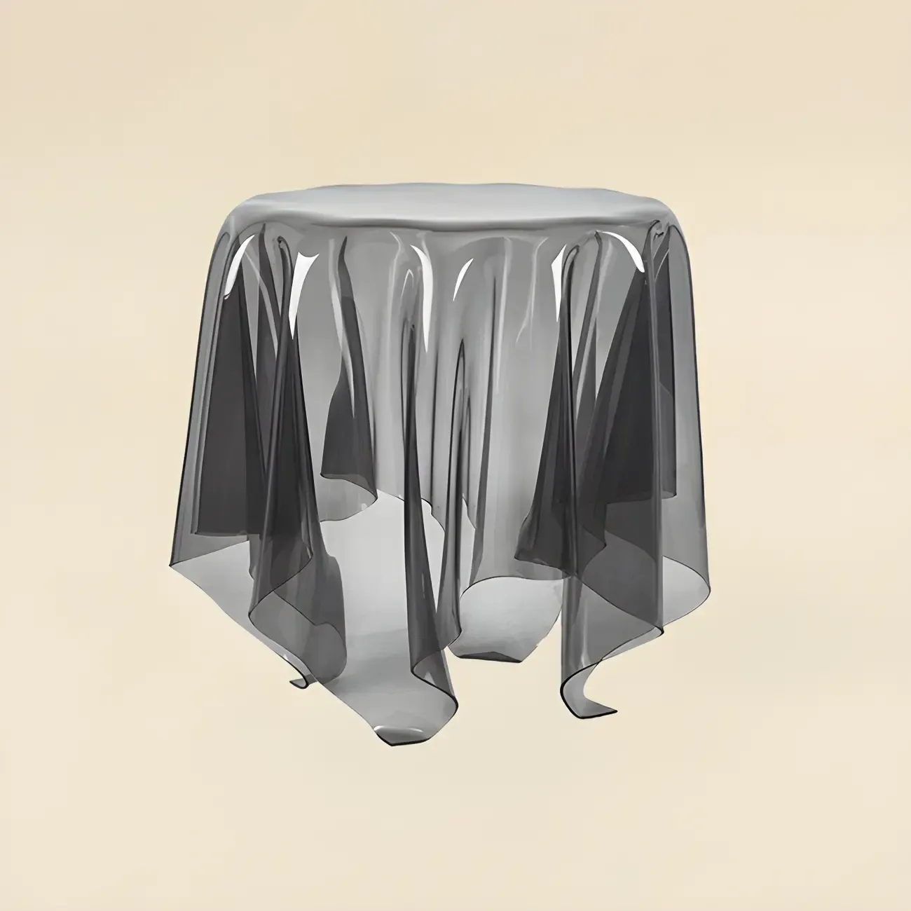 Scandinavian Clear Acrylic Round End Table