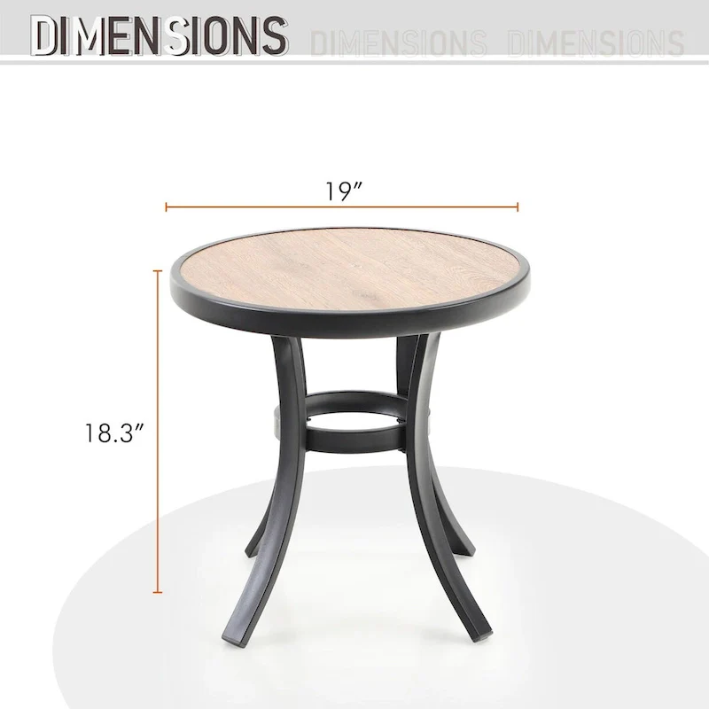 MAISONARTS 3 Piece Bistro Set, 2 x Aluminium Stackable Dining Chairs and 1 x Side Table