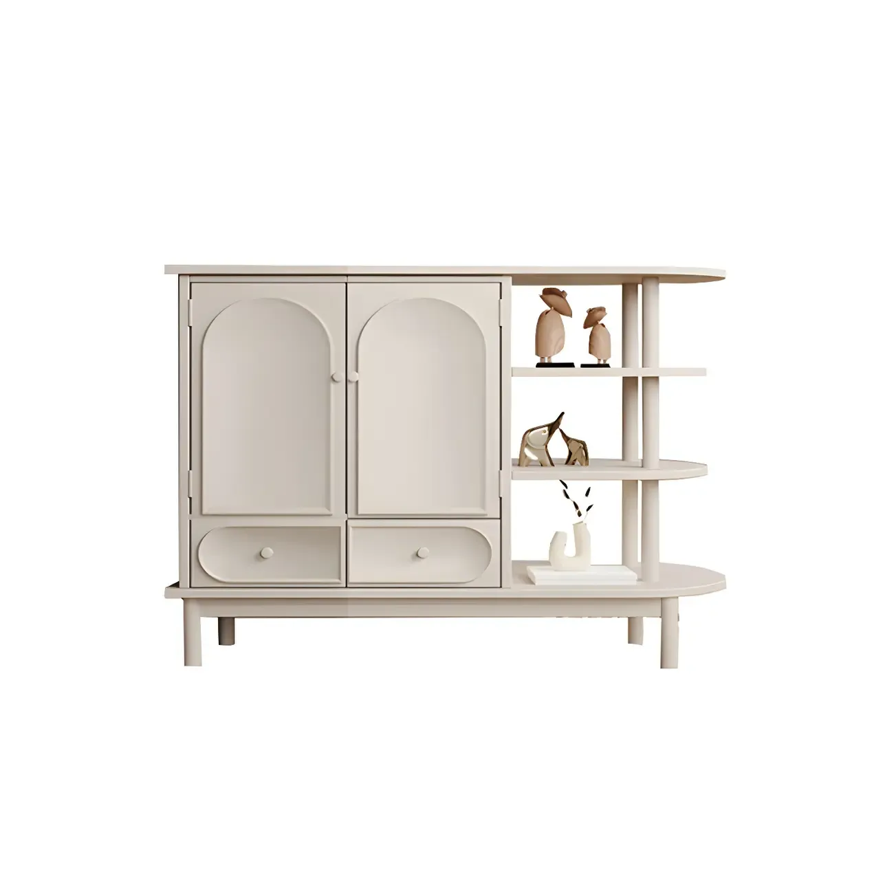 Modern White Wooden Multi-functional Utility Living Room Cabinet