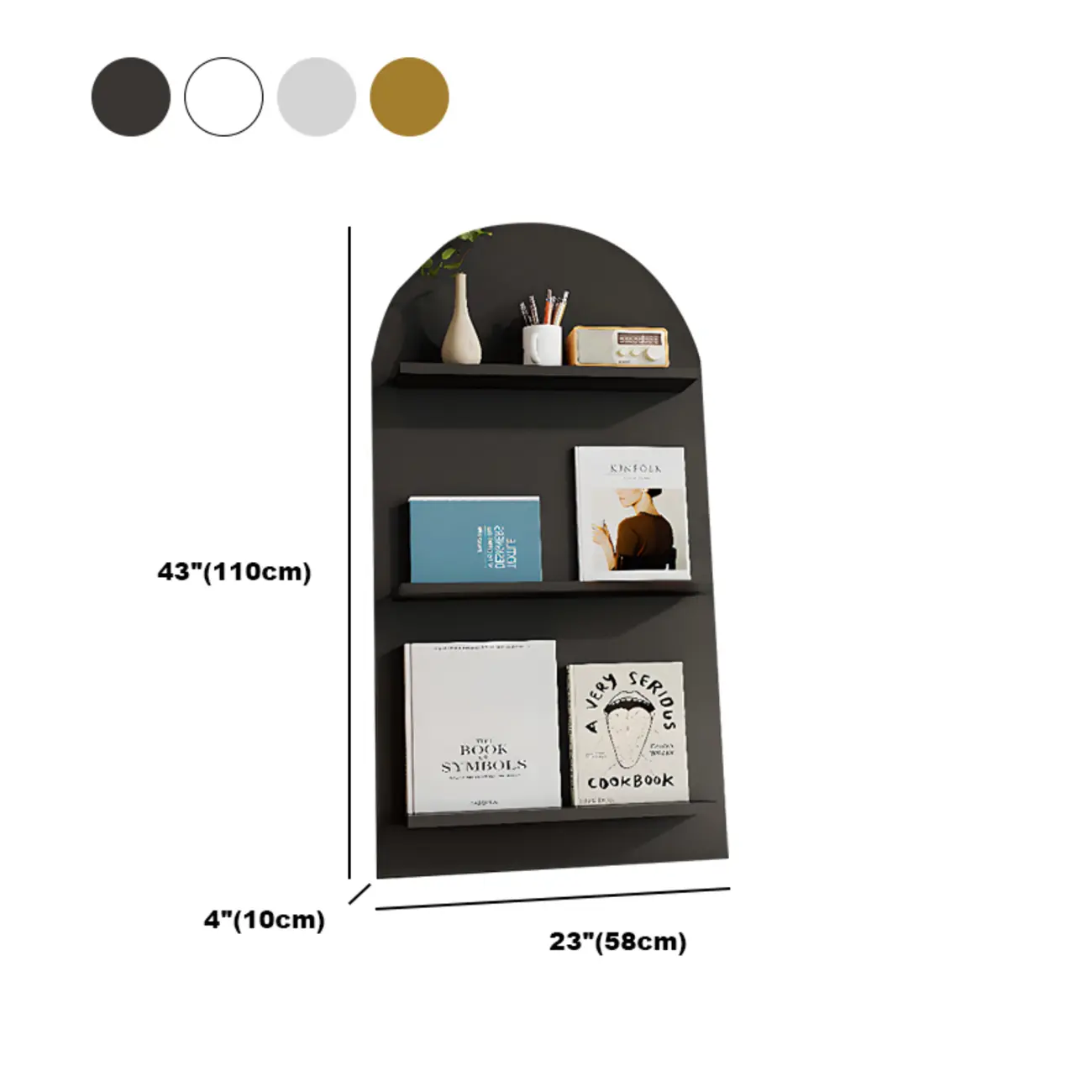 Scandinavian Solid Wood 4-Tier Ladder Bookcase