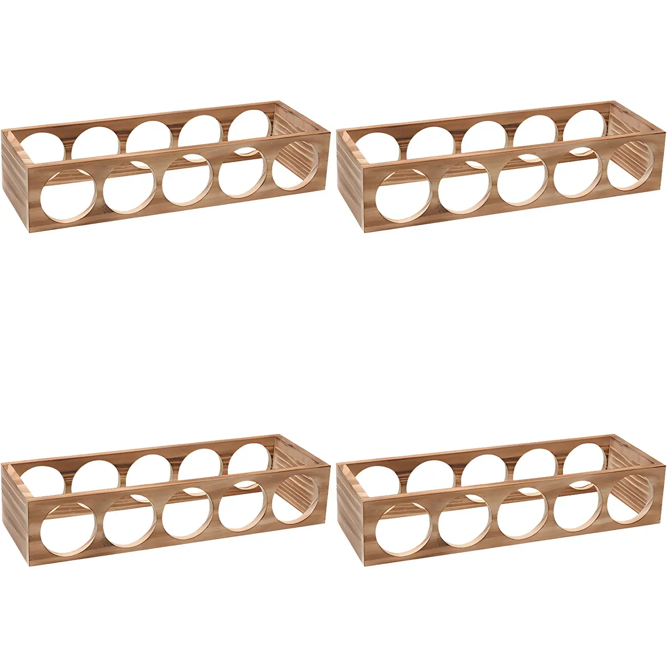 Natural Wooden Stackable Wine Rack Tabletop Wine Holder