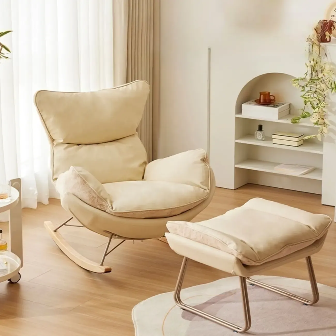 Upholstered Rocking Chair with Optional Ottoman