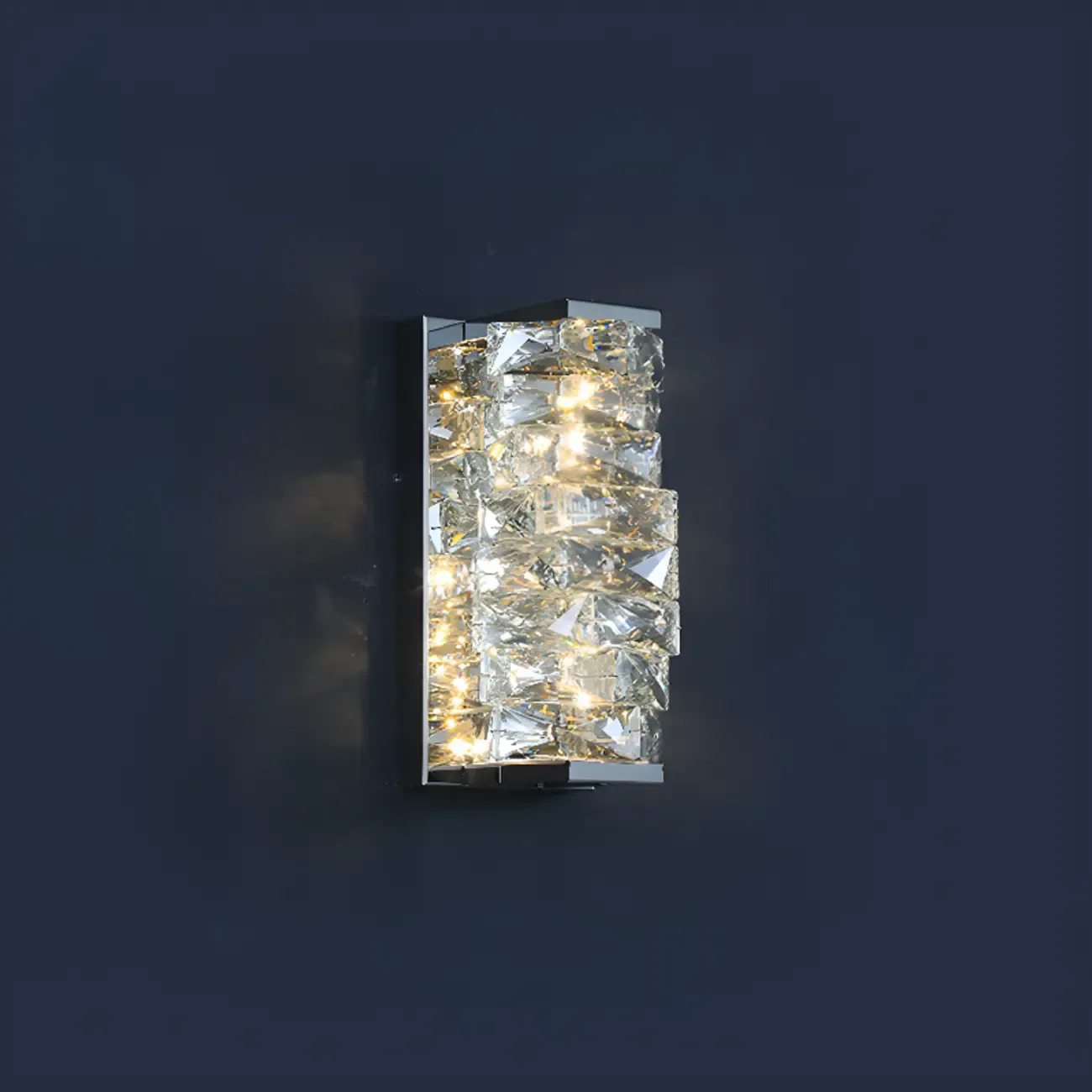 2-Light Geometric Wall Light with Clear Crystal