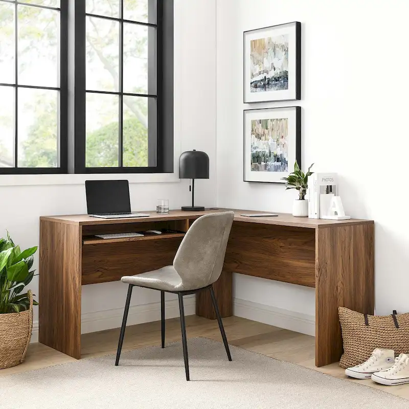 Venture L-Shaped Wood Office Desk
