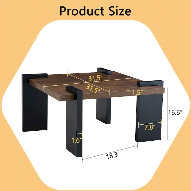 Modern MDF Coffee Table Durable Stylish Living Room Furniture