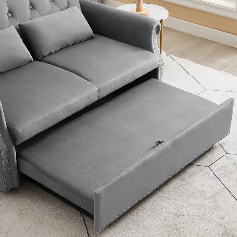 Adjustable Sleeper Sofa with 2 Lumbar Pillows