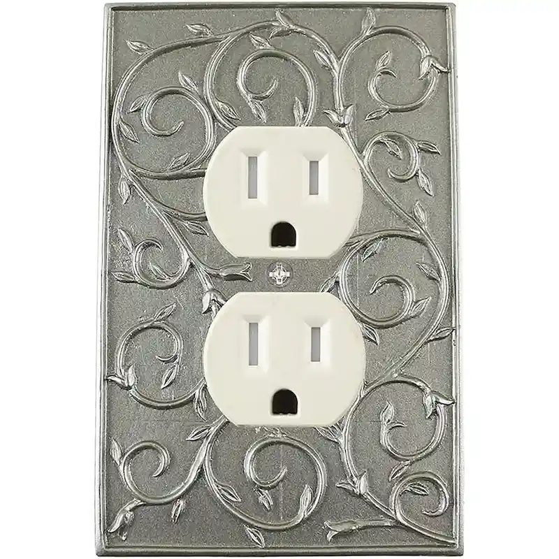 Meriville French Scroll Electrical Outlet Wall Plate Cover, Hand Painted