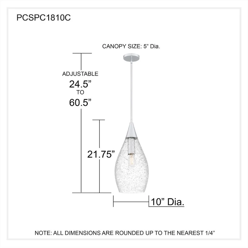 Spruce 1-Light Polished Chrome Pendant Light