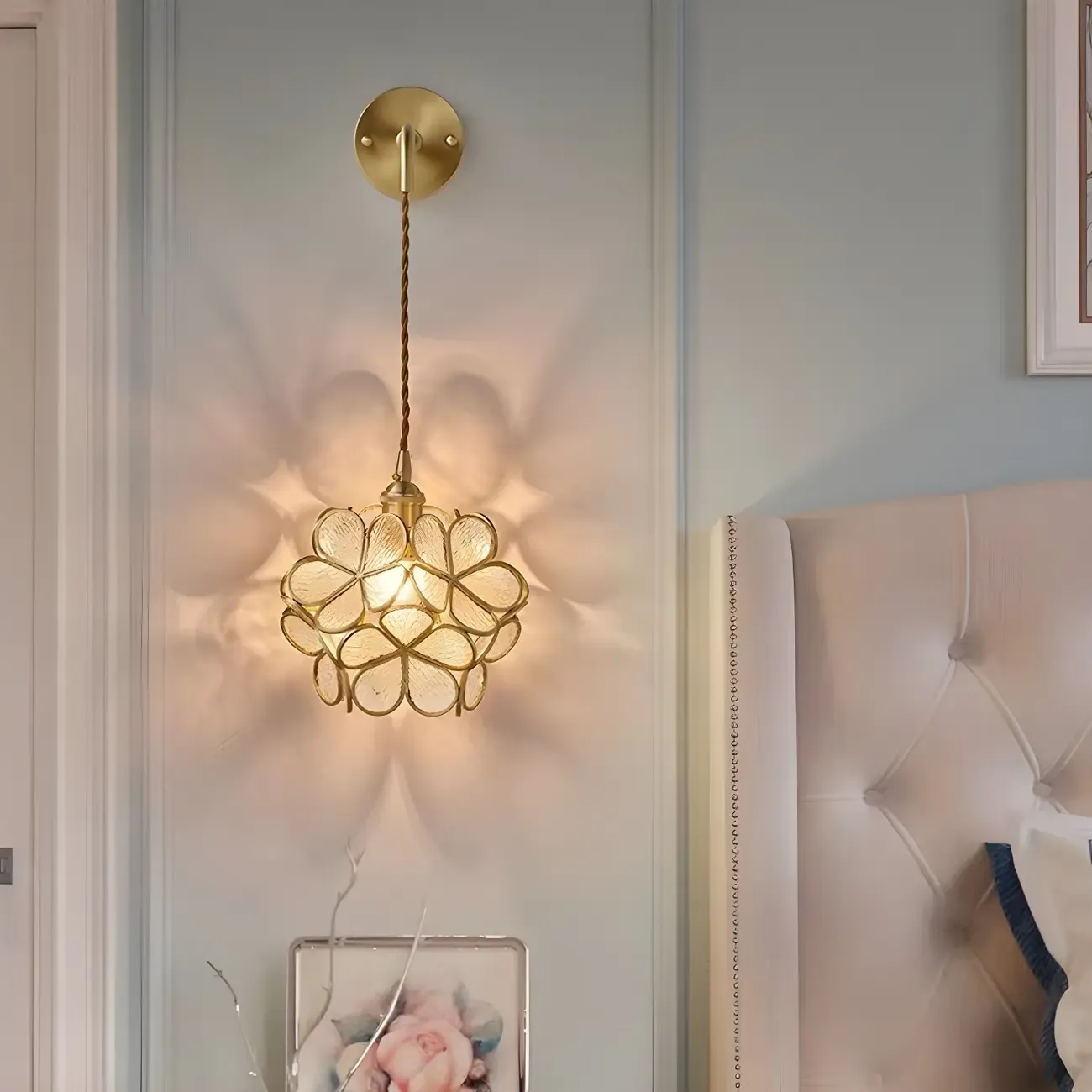 Modern Flower Prismatic Glass Arc Vanity Light