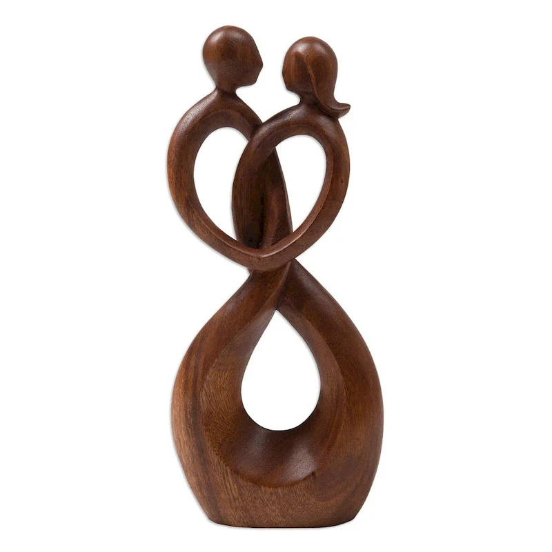 Novica Handmade Affectionate Relationship Wood Sculpture