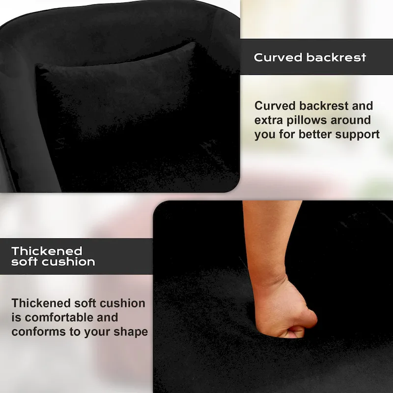 Ouyessir Set of 2 Swivel Barrel Chair 360 Degree Upholstered Accent Chair Fabric Armchair