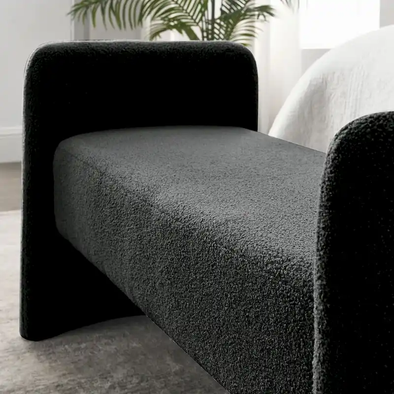 GDFStudio - Harper H-Frame Polyester Upholstered Bench with Modern Versatile Design