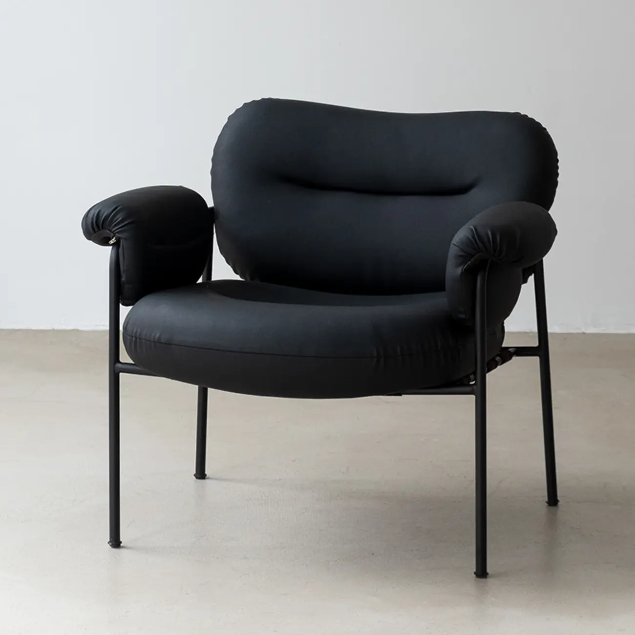 Modern Square Arm Fabric Accent Chair with Tufting