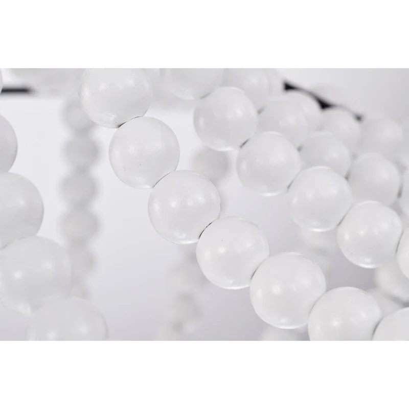 Roly 16 Inch White Beads Bohemian Pendant Chandelier 1-Light