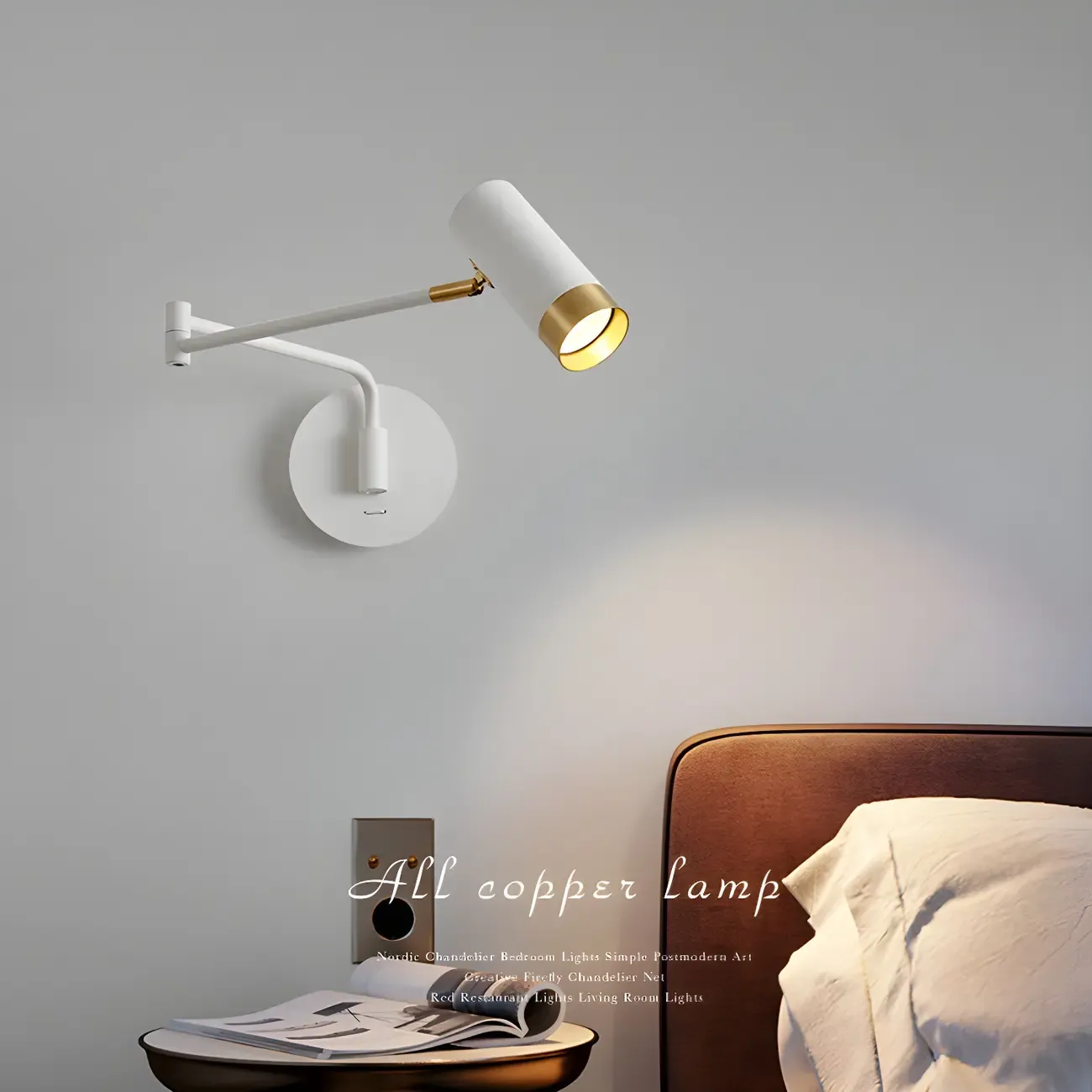 Modern Metal Cylinder Swing Arm Wall Light