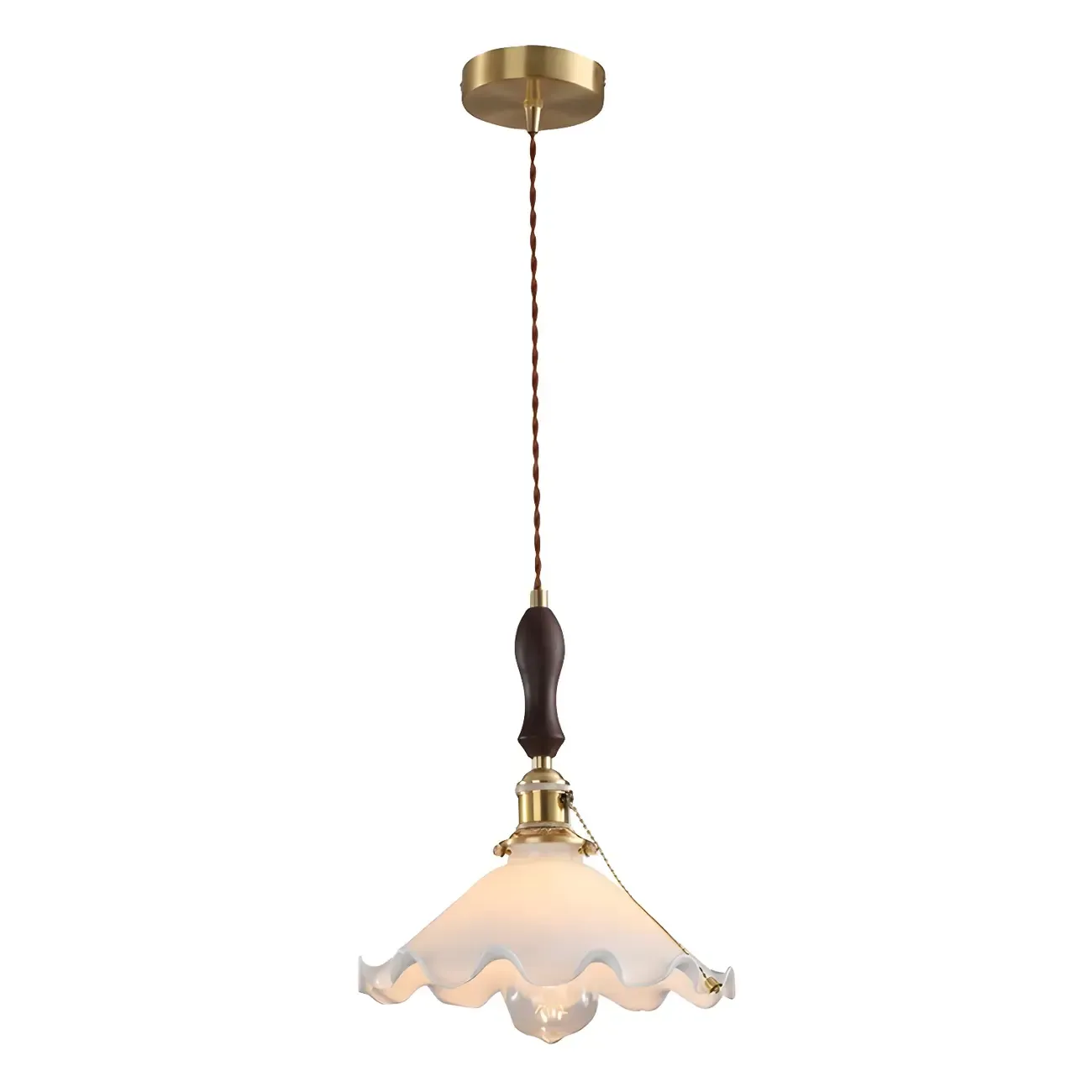 Modern Gold Accent Glass Flower Pendant Light