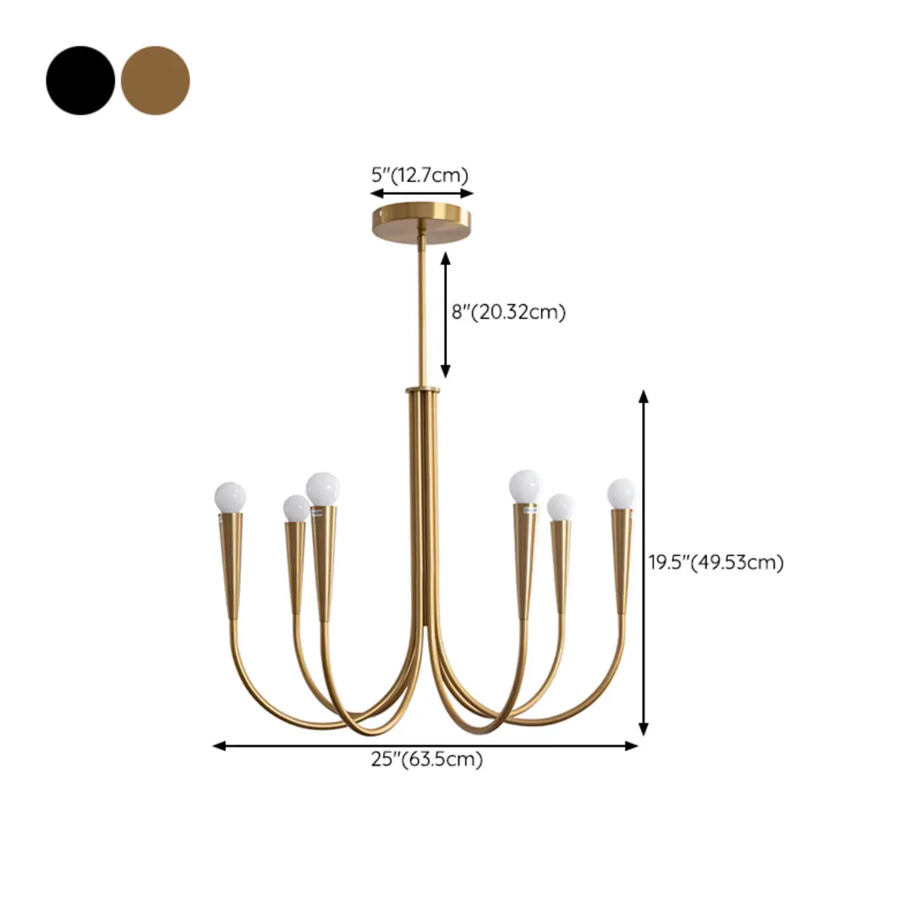 Mid-Century Branch Ceiling Chandelier with Adjustable Height