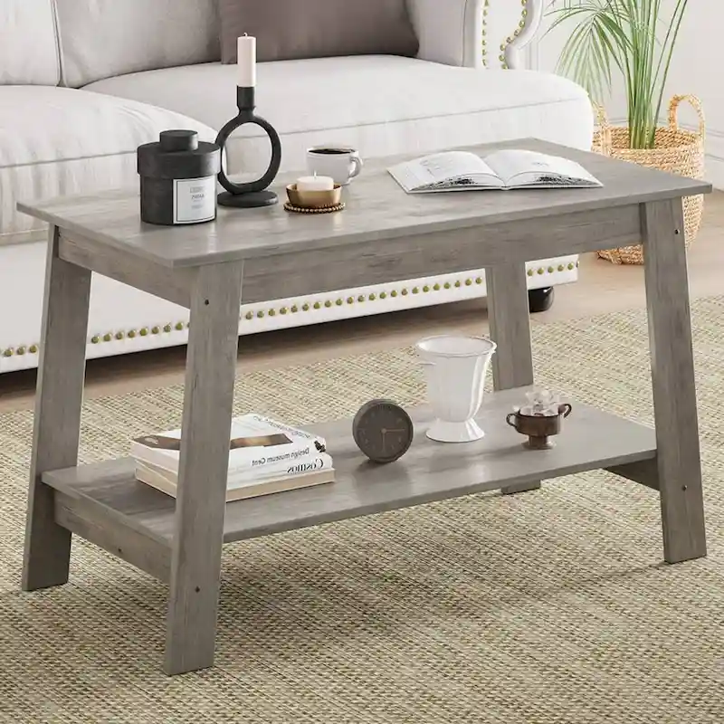Small Living Room Rustic 2-Tier Coffee Table
