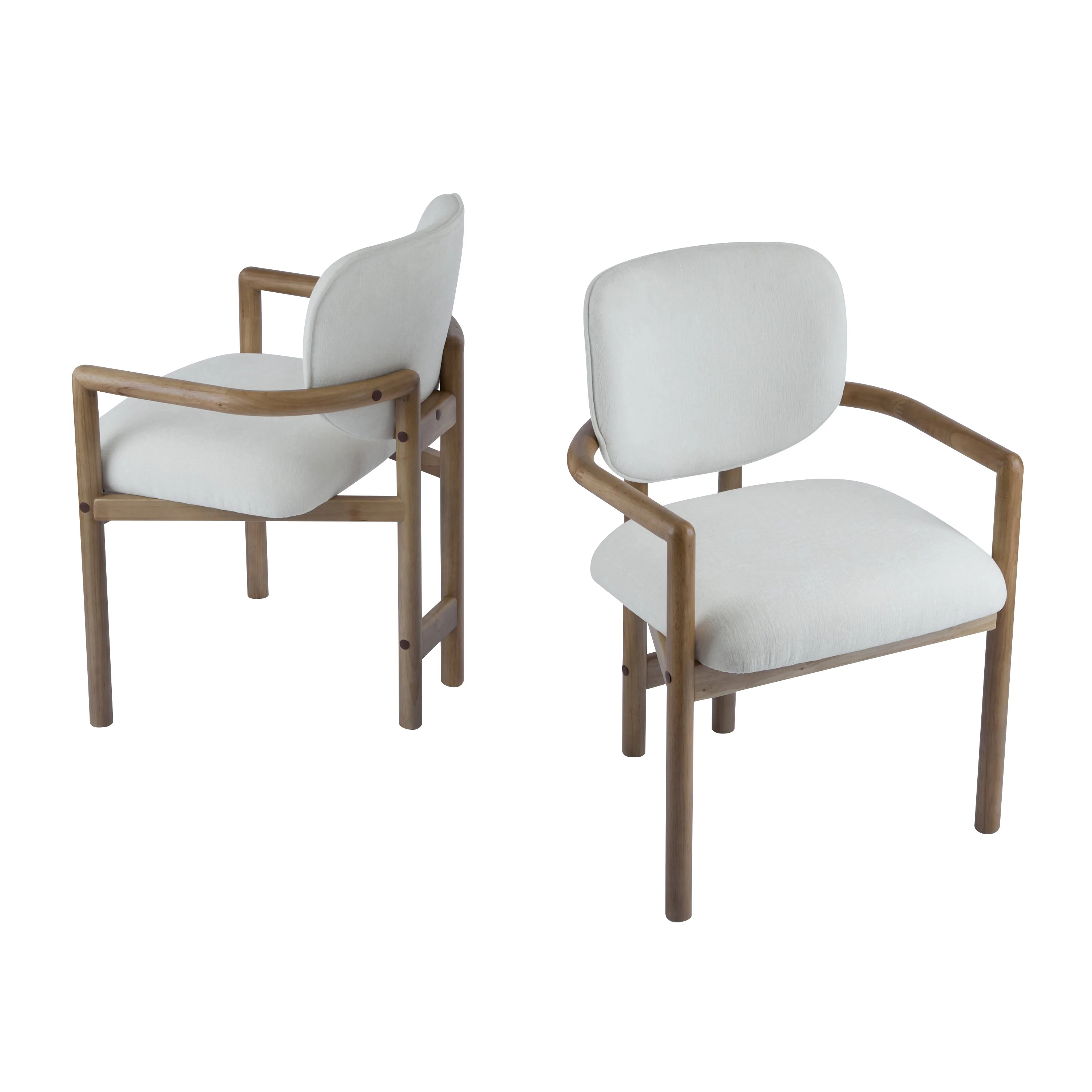 Walker Edison | Modern Wood Upholstered Dining Chairs Set of 2