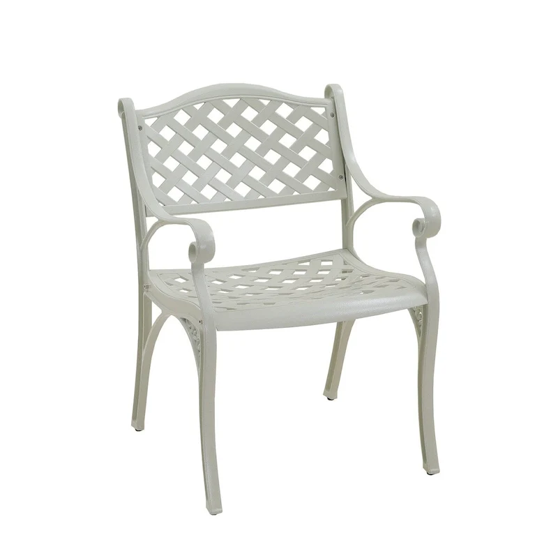 Set of 2 Cast Aluminum Stationary Dining Chairs