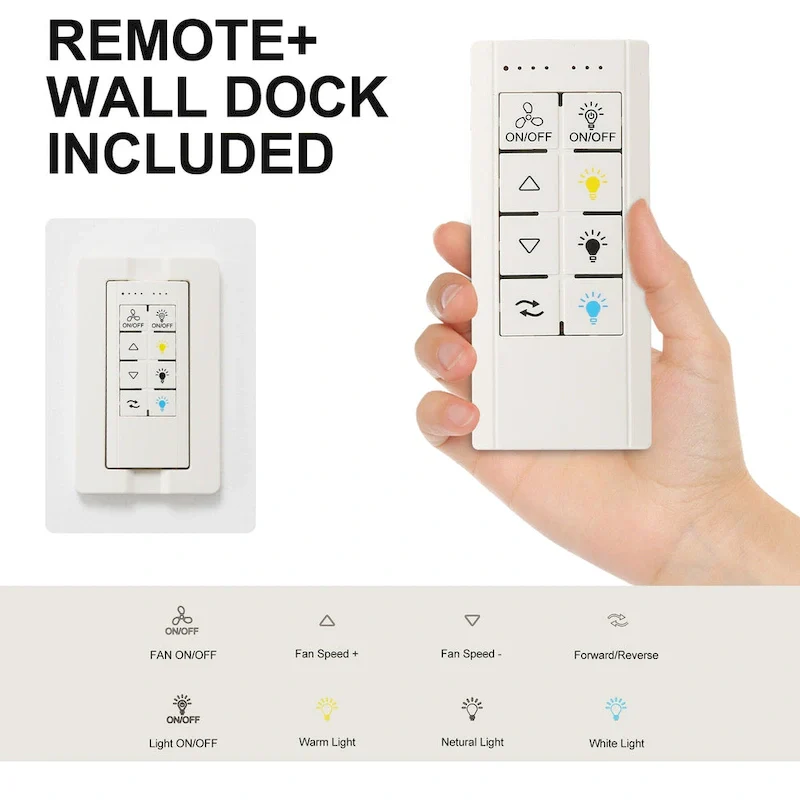 54  Smart Ceiling Fans with Lights and Remote High CFM Bedroom Quiet Fan APP Control - 54 inch