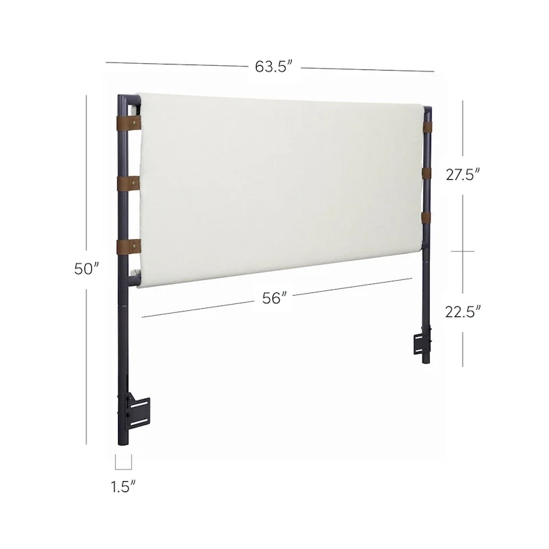 Nathan James Aspen Bed Headboard, Boucle Upholstered Headboard with Matte Metal Frame
