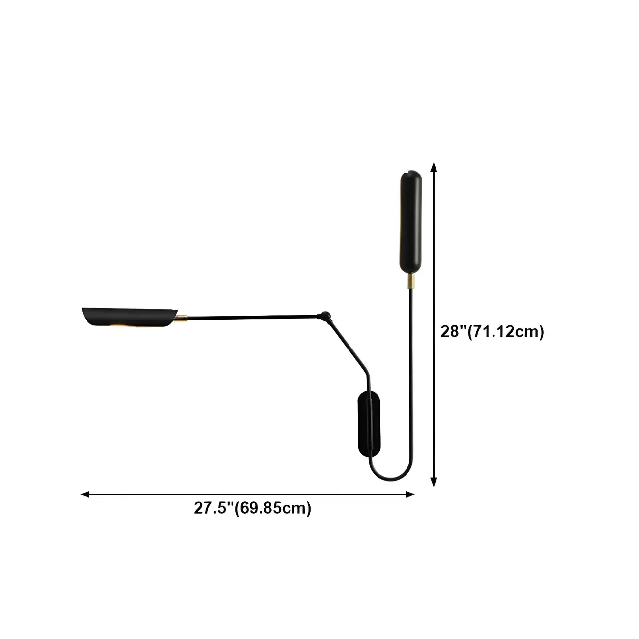 Modern Black Metal 2-Light Swing Arm Wall Light
