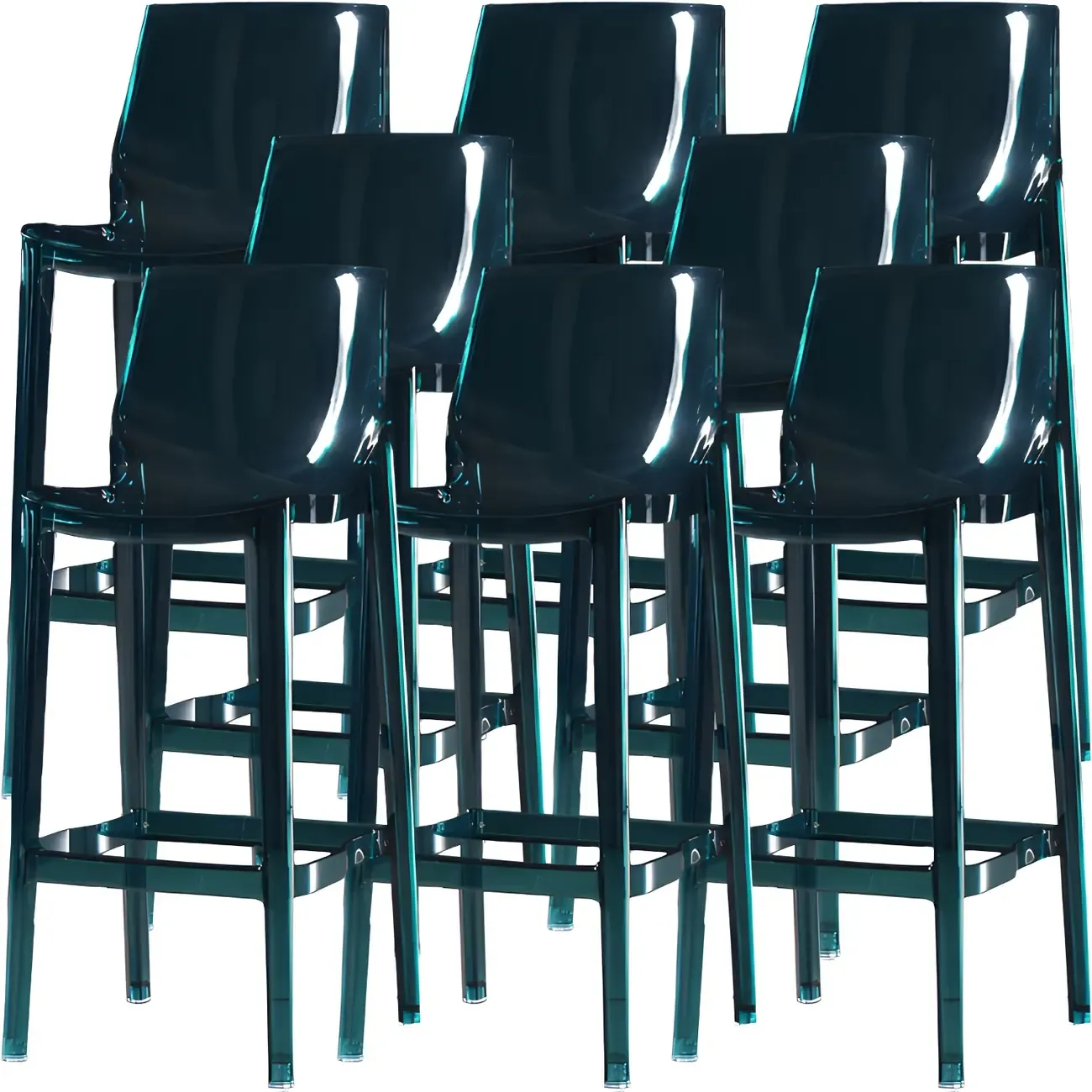Modern Acrylic Transparent Chic Rectangle Durable Bar Stool