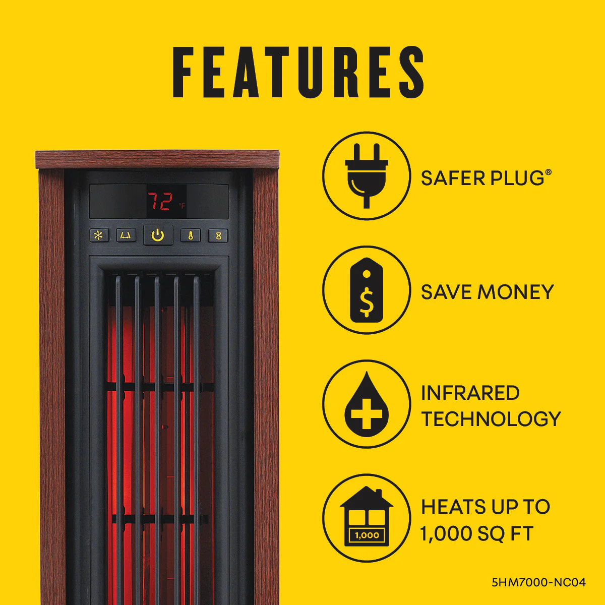 duraflame? Electric Infrared Oscillating Tower Space Heater
