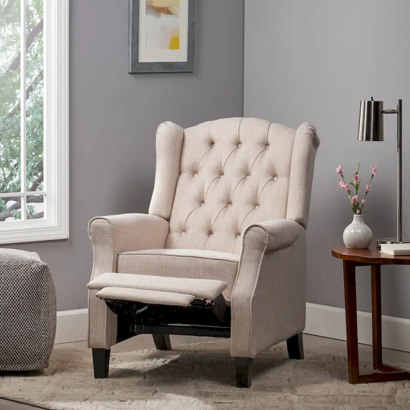 Push Back Recliner with Wingback, Modern and cozy recliner chair
