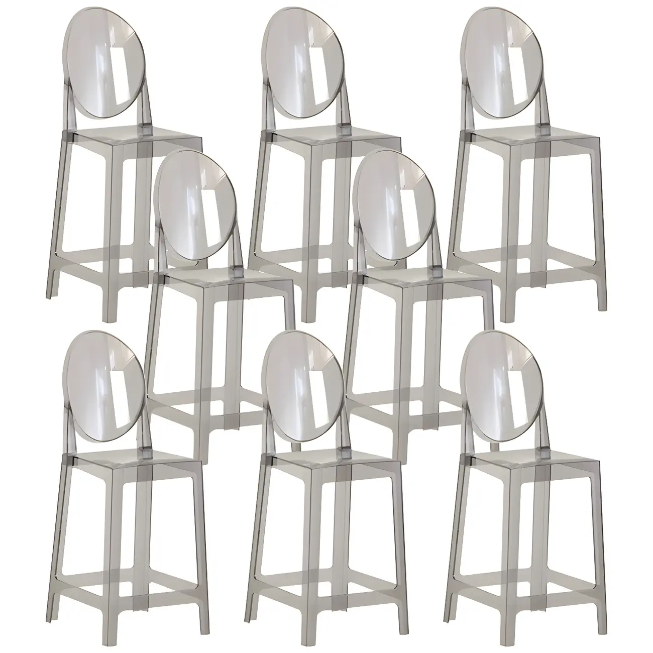 Modern Acrylic Smooth Elegant Circular Backrest Bar Stool