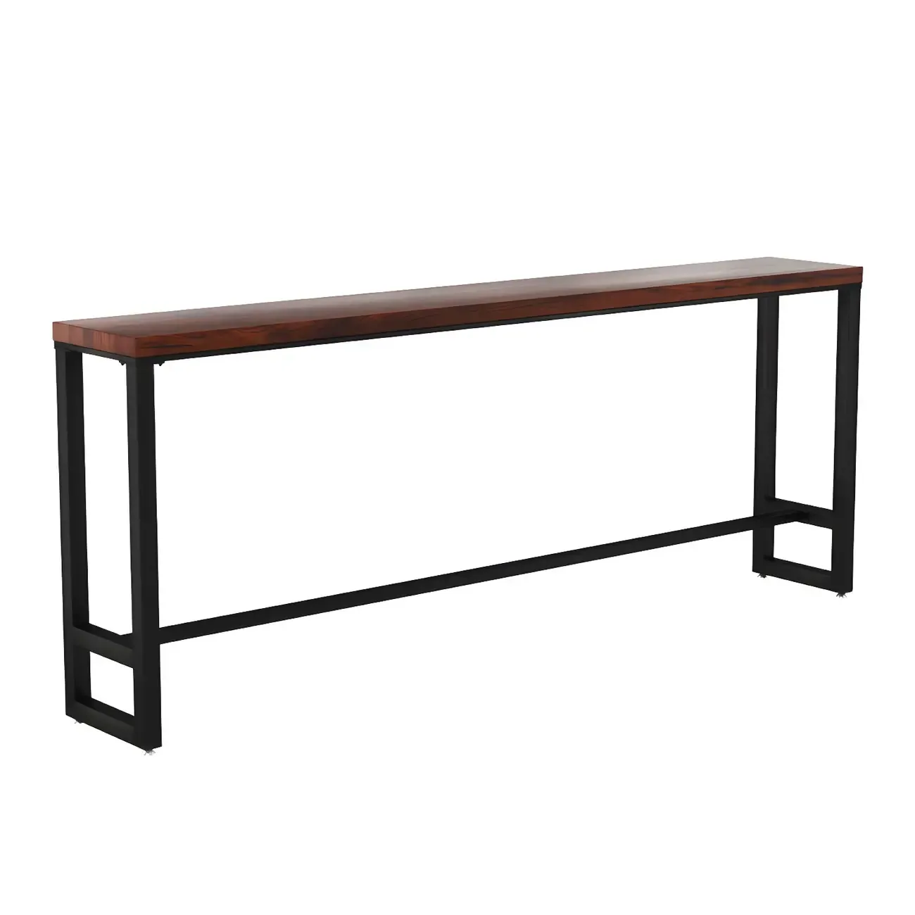 Rectangle Brown Wooden Bar Table With Footrest